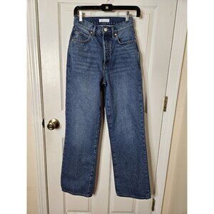 Betro Simone High Rise Straight Leg Relaxed Fit Baggy Button Fly Jeans 26x31